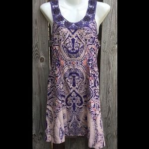 Free People 4 Babydoll Dress Crochet Bead Crochet